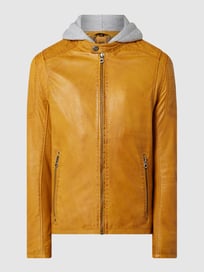 Regular Fit Lederjacke im Biker-Look Modell 'Rylo' von Gipsy Gelb - 17