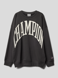 Sweatshirt mit Label-Print Modell 'Rochester' von CHAMPION Grau / Schwarz - 8