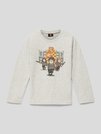 Shirt met lange mouwen en motiefprint van LEGO WEAR Grijs / zwart - 9