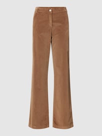 Straight fit broek in fluweellook van Brax Bruin - 22