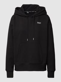Hoodie mit Label-Detail von DKNY PERFORMANCE Grau / Schwarz - 42
