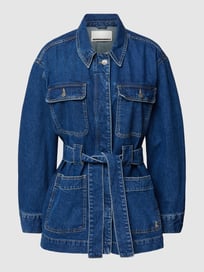 Jeansjack met logostitching, model 'LYSAAM' van Armedangels Blauw / turquoise - 3