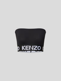 Cropped Bandeau-Top mit Label-Prints von Kenzo Grau / Schwarz - 2