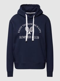 Hoodie met statementprint, model 'Tennis' van Montego Blauw / turquoise - 5