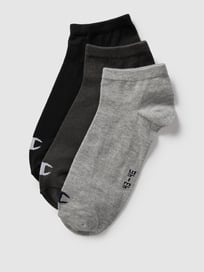 Sneakersocken mit Label-Detail im 3er-Pack Modell 'Sneaker Sock' von CHAMPION Grau / Schwarz - 21