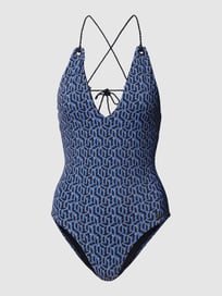 Badpak met all-over logomotief van TOMMY HILFIGER Blauw / turquoise - 16