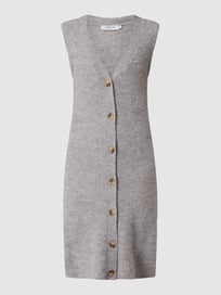 Gebreide jurk met alpaca, model 'Sabella' van MOSS COPENHAGEN Grijs / zwart - 32