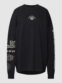 Sweatshirt mit geripptem Rundhalsausschnitt von Karo Kauer Grau / Schwarz - 9