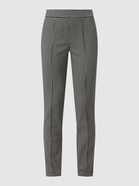 Comfortbroek met pied-de-poule-dessin, model 'Jenny'  van Toni Dress Grijs / zwart - 9