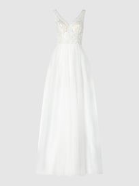 Brautkleid mit Häkelspitze  von Luxuar Weiß - 20