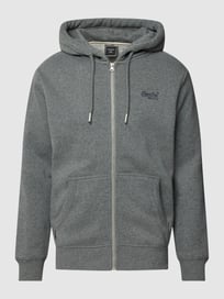 Sweatjacke mit Logo-Stitching Modell 'VINTAGE LOGO' von Superdry Grau / Schwarz - 13
