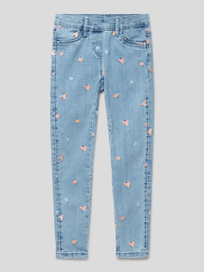 Jeans mit floralem Stitching von s.Oliver RED LABEL Blau / Türkis - 14