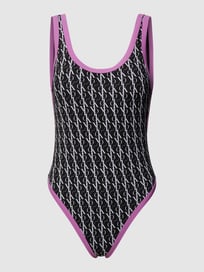Badpak met all-over label van Calvin Klein Underwear Grijs / zwart - 39