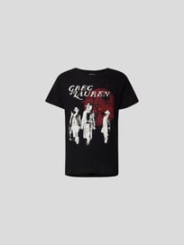 T-Shirt mit Brand-Print von Greg Lauren Grau / Schwarz - 1