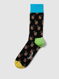 Sokken met motiefprint, model 'Coconut Cocktail' van Happy Socks Grijs / zwart - 8