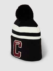 Pudelmütze mit Streifenmuster Modell 'Beanie Cap' von CHAMPION Grau / Schwarz - 48