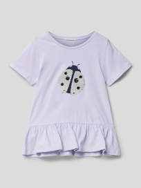 T-Shirt mit Paillettenbesatz von Tom Tailor Lila - 17