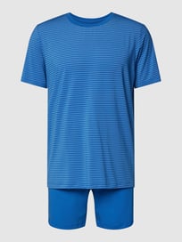 Schlafanzug mit Stretch-Anteil von Schiesser Blau / Türkis - 46