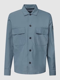 Overhemdjack met labelpatch, model 'COTTON NYLON OVERSHIRT' van CK Calvin Klein Blauw / turquoise - 17