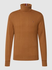 Gebreide coltrui, model 'PIMA' van Tommy Hilfiger Groen - 37