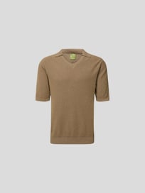 Poloshirt mit V-Ausschnitt von Lardini Braun - 42