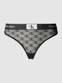 String met elastische band met logo, model 'MODERN THONG' van Calvin Klein Underwear Grijs / zwart - 25