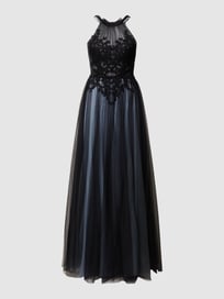 Abendkleid mit Zierbesatz von Mascara Blau / Türkis - 28