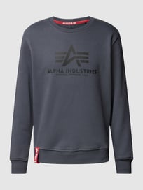 Sweatshirt mit Logo-Print Modell 'BASIC SWEATER' von Alpha Industries Grau / Schwarz - 20
