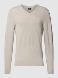 Gebreide pullover met geribde V-hals van MCNEAL Wit - 4