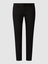Stretchhose mit Label-Applikation Modell 'ABBY NIGHT PANT' von MOS MOSH Grau / Schwarz - 29