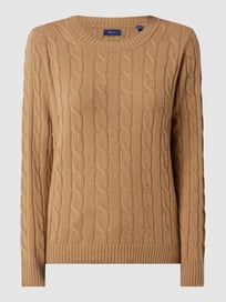Pullover mit Zopfmuster  von Gant Braun - 19