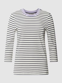 Longsleeve mit Streifenmuster von Jake*s Collection Weiß - 28