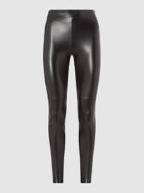Legging in leerlook, model 'Estella' van Wolford Grijs / zwart - 19
