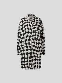Oversized Hemdblusenkleid mit Karomuster von MM6 Maison Margiela Grau / Schwarz - 5