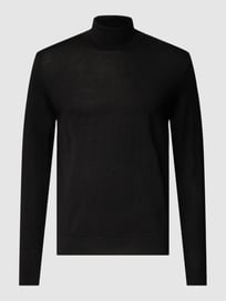 Longsleeve aus Woll-Mix mit Rollkragen von Selected Homme Grau / Schwarz - 18