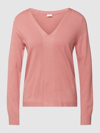 Gebreide pullover met V-hals van s.Oliver BLACK LABEL Oranje - 38
