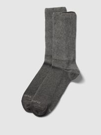 Socken mit Label-Print im 2er-Pack von camano Grau / Schwarz - 46