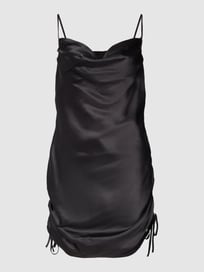 Mini-jurk met strikdetails, model 'Satin' van QS by s.Oliver Grijs / zwart - 14