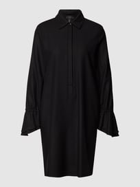 Knielanges Kleid mit Viskose- und Woll-Anteil von Marc Cain Grau / Schwarz - 36