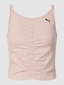 Top mit Label-Detail Modell 'STUDIO FOUNDATION RUCHED' von PUMA PERFORMANCE Weiß - 17