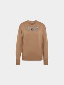 Strickpullover mit Dekosteinen von Paco Rabanne Braun - 38