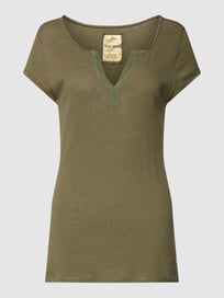 T-shirt met labelapplicatie, model 'TROY' van MOS MOSH Groen - 14