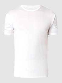 T-shirt met geribde ronde hals van Mey Wit - 18