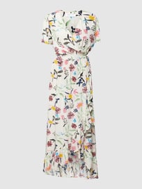 Wikkeljurk van viscose met bloemenmotief, model 'Garden' van POM Amsterdam Wit - 18