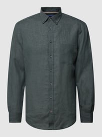 Freizeithemd mit Button-Down-Kragen von Christian Berg Men Grau / Schwarz - 47