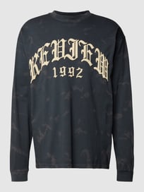 Shirt met lange mouwen en merkopschrift van REVIEW Grijs / zwart - 33