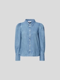 Jeansbluse mit Puffärmeln von Frame Blau / Türkis - 21