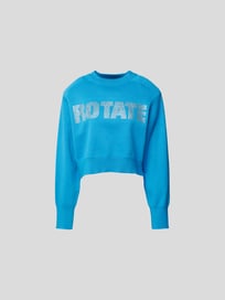 Cropped Sweatshirt mit Zierperlenbesatz von ROTATE BIRGER CHRISTENSEN Blau / Türkis - 16