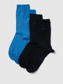 Socken mit Label-Print im 2er-Pack von camano Blau / Türkis - 18