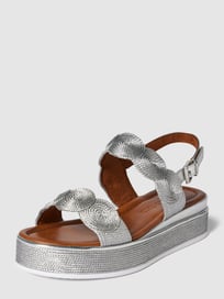 Sandalen met plateauzool, model 'Glam' van Marco Tozzi Grijs / zwart - 16